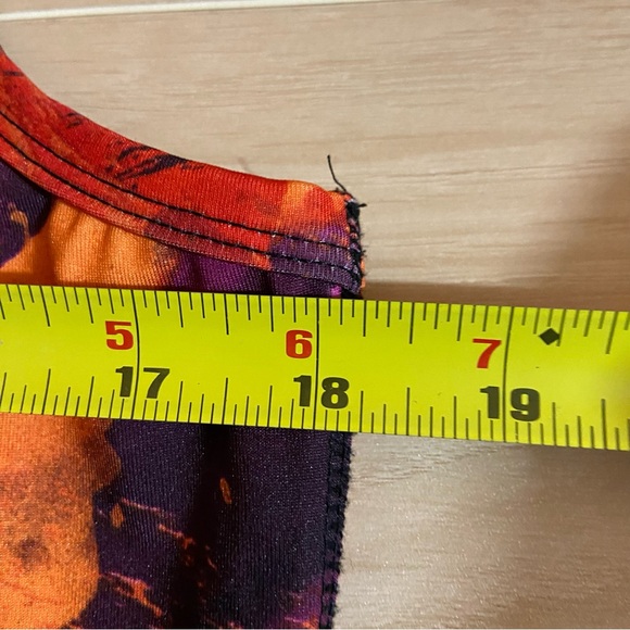 Tie-Dye Workout Tank Top Razor Back Gym Whimsigoth Orange Purple Fall Athletic - Picture 6 of 8